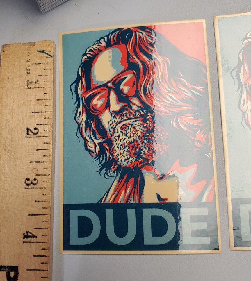 Big Lebowski The Dude STICKERS (2) Two-Pack