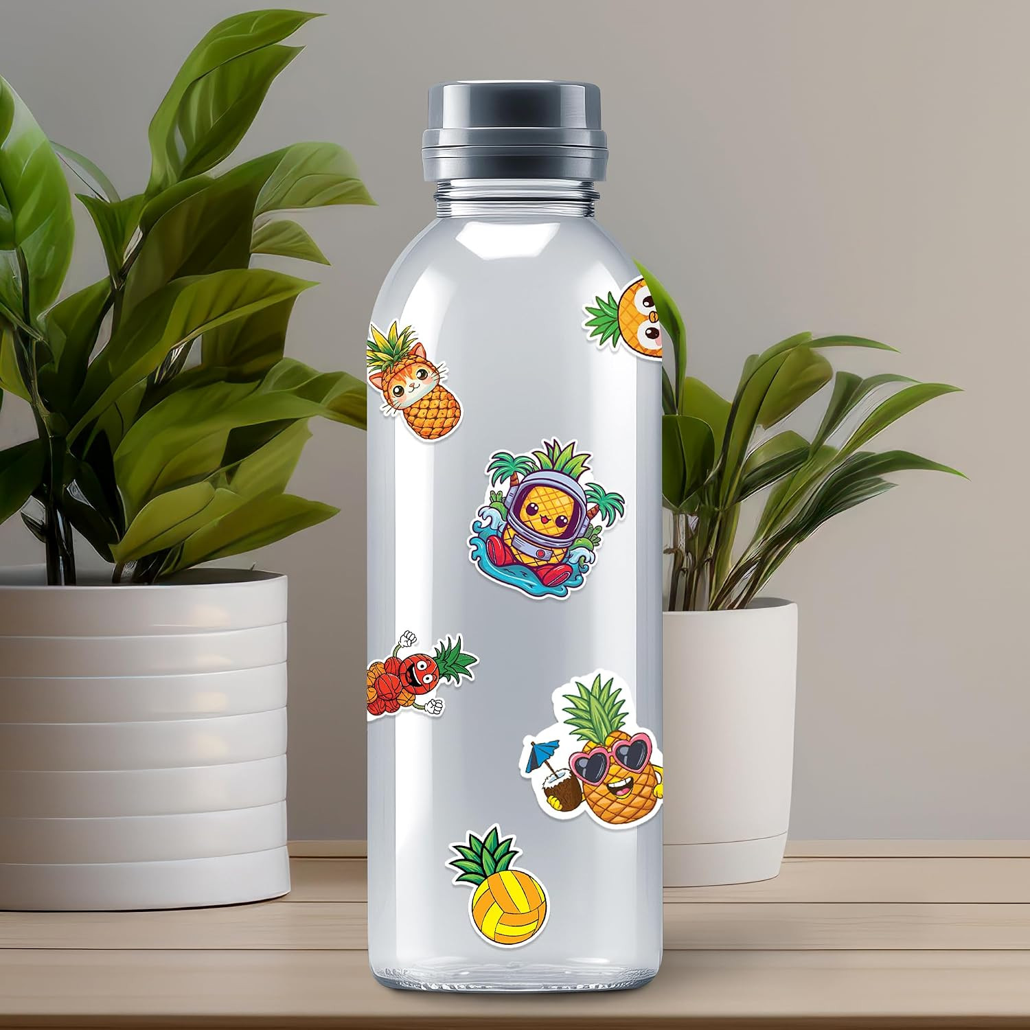 Pineapple Stickers 50 Pieces Vinyl Waterproof Decal for Laptop Water Bottle Phon