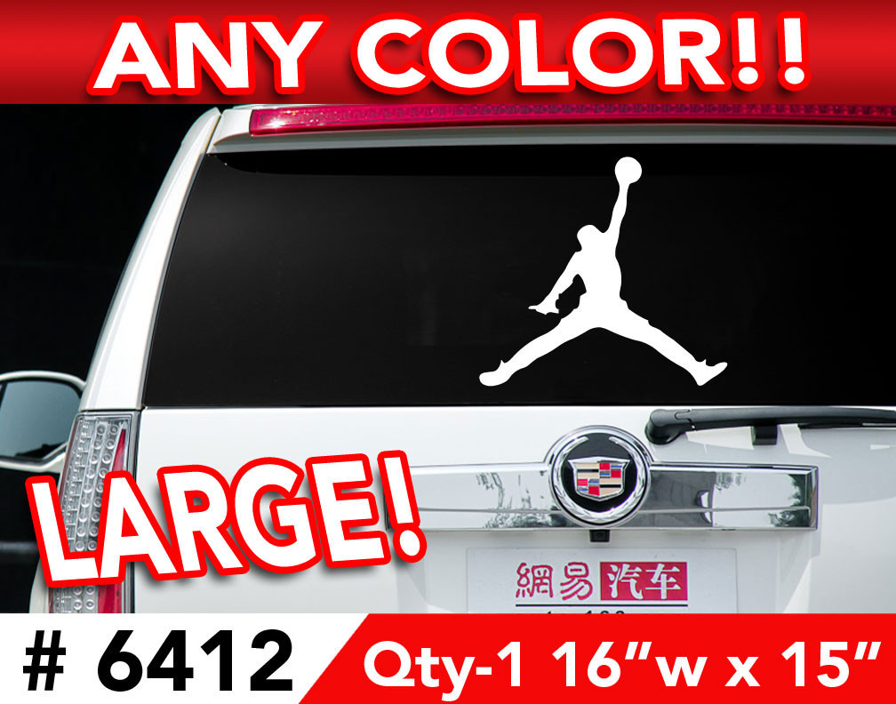 JORDAN WALL / CAR WINDSHIELD DECAL STICKER 16"x 15" in Any 1 Color