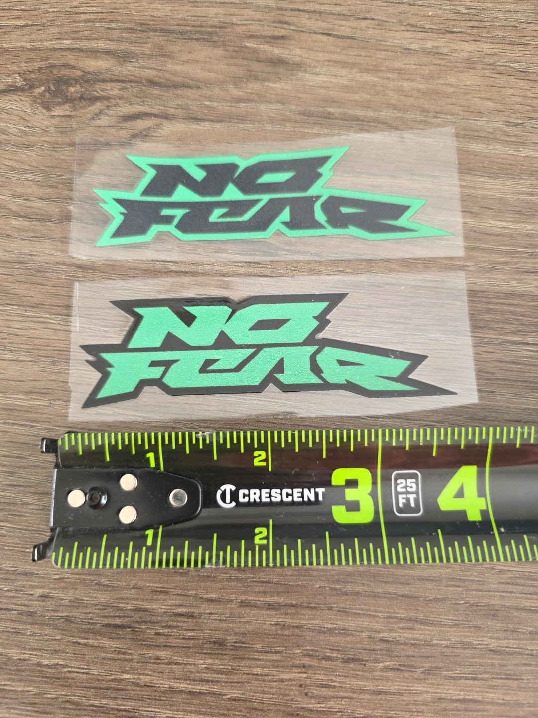 2X NO FEAR Green & Black DECAL STICKER USA MADE Waterproof Raised UV DTF 4in