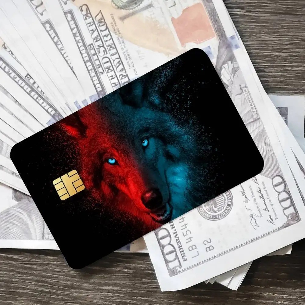 Credit card Skin Wolf | Wild Animal Debit card skins | Custom bank card Sticker