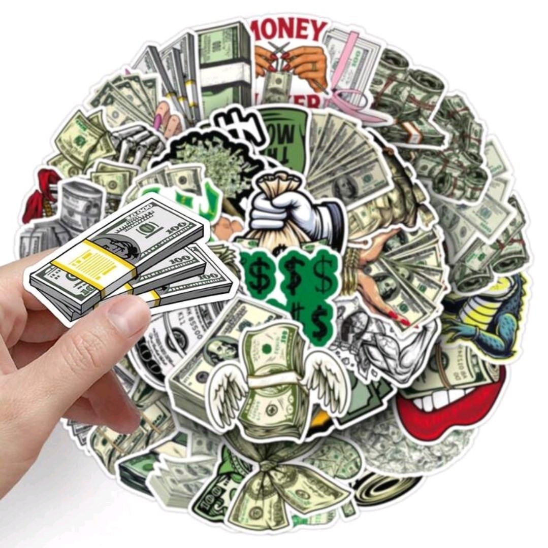 20 Pcs Funny Dollar Signs Money Theme Vinyl Stickers, Waterproof,Laptop, Bottles