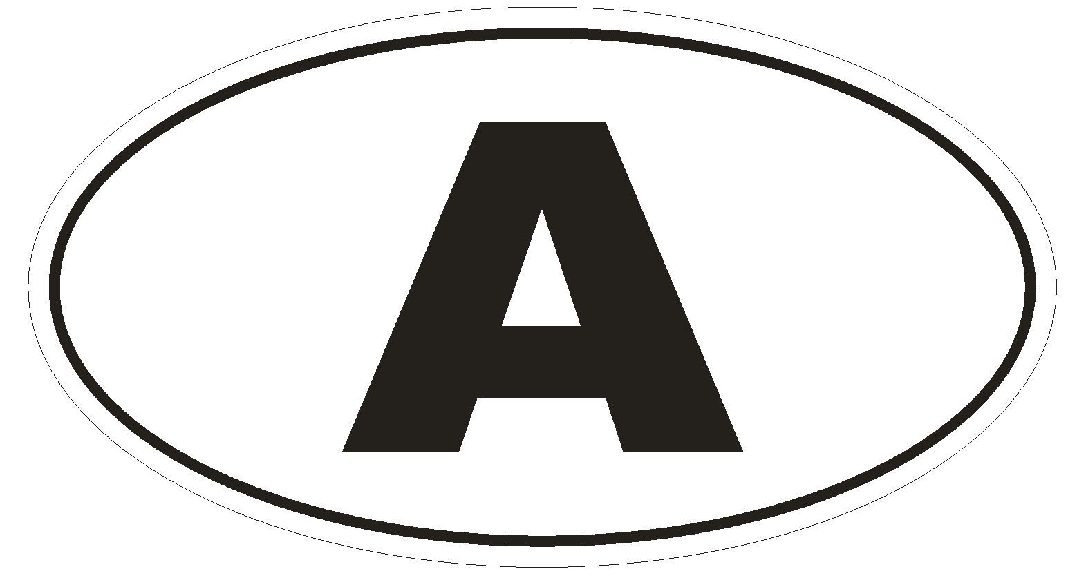 A Austria Country Code Oval Bumper Sticker or Helmet Sticker D934