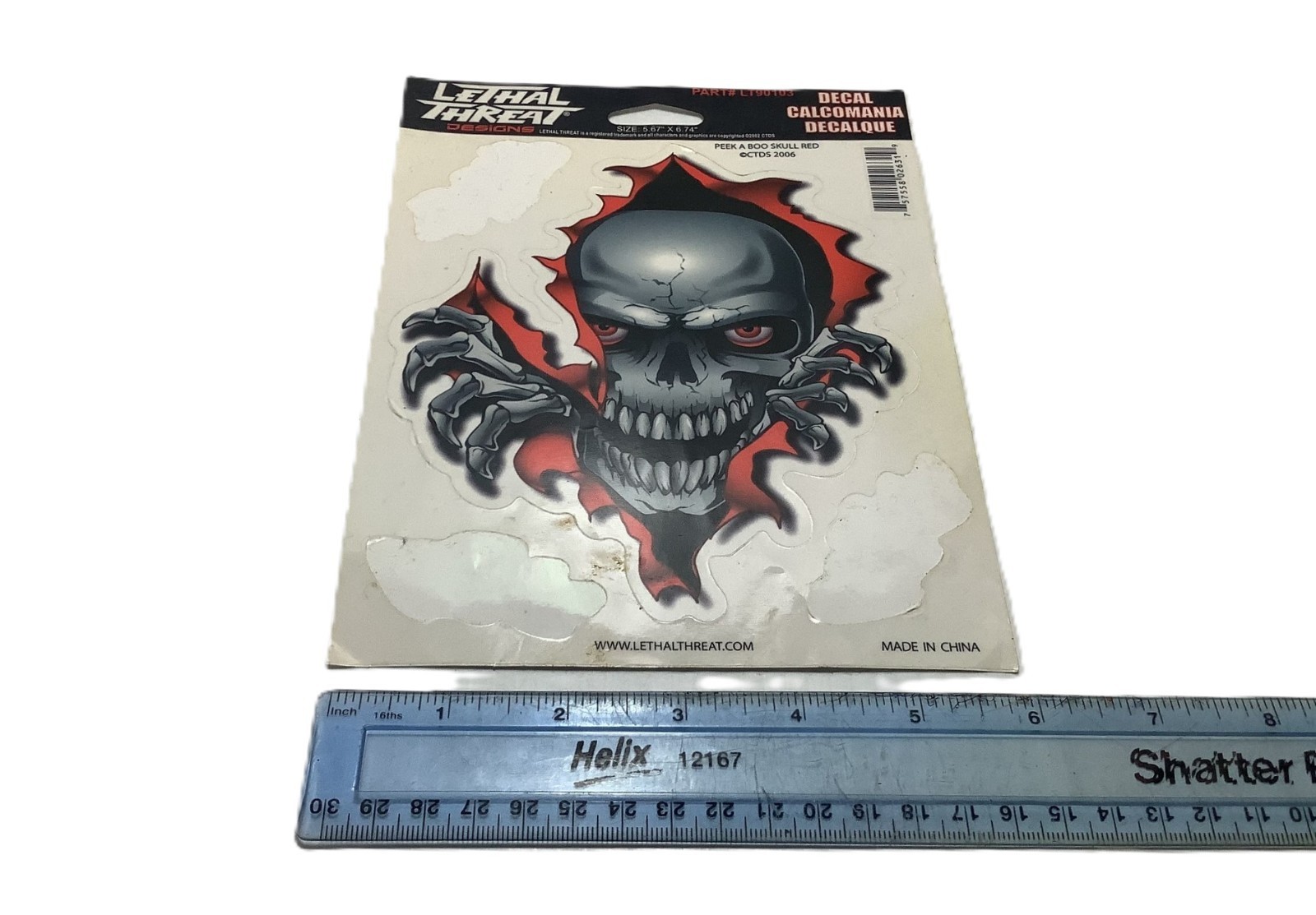 Lethal Threat Designs Skull Cling On Decal 2006