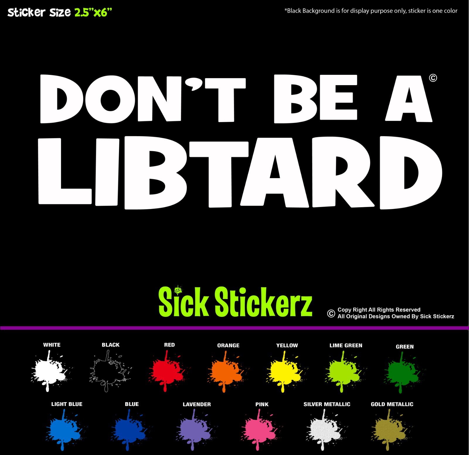 Liberal Libtard Political Vinyl Decal Bumper Sticker Car Windows Funny Rude Humo