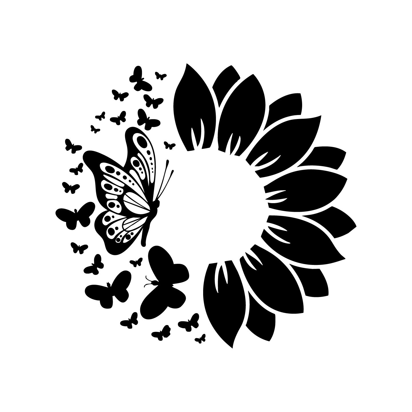 Sunflower Butterfly Decal 5×5" – Dreamer Nature Vinyl Sticker for Car or Laptop