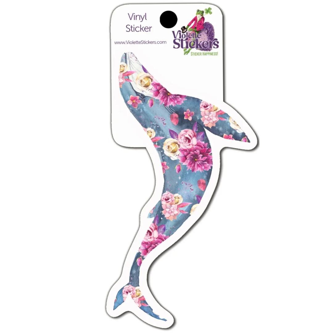 NEW Floral Whale Sticker – Waterproof Vinyl