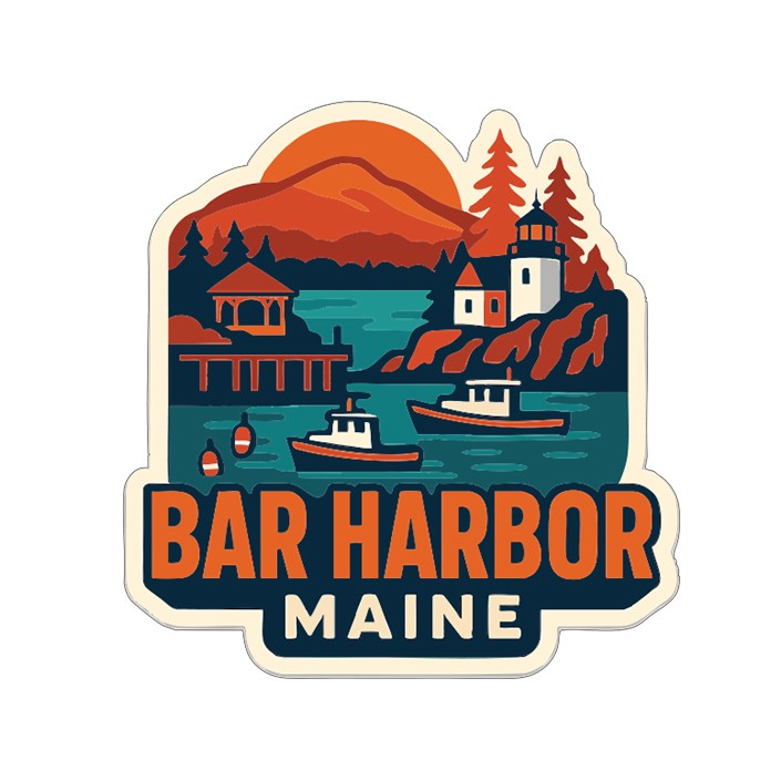 Bar Harbor Sticker Decal Vinyl Die-Cut City Skyline Landmark Design
