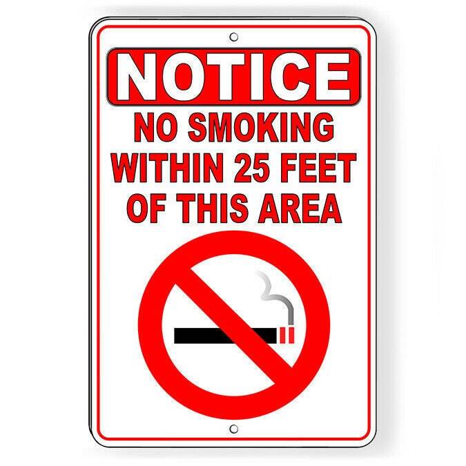 No smoking within 25' of this area Sign / Decal vaping sns011 / Magnetic Sign