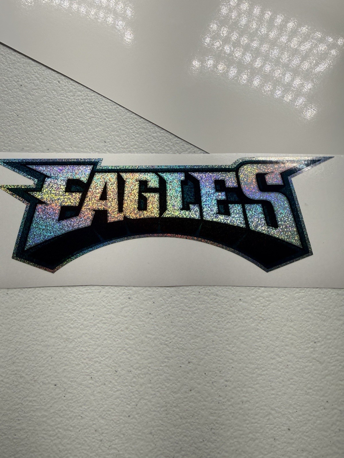 Philadelphia Eagles Wording Holographic Tiny Sparkle Vinyl Decal