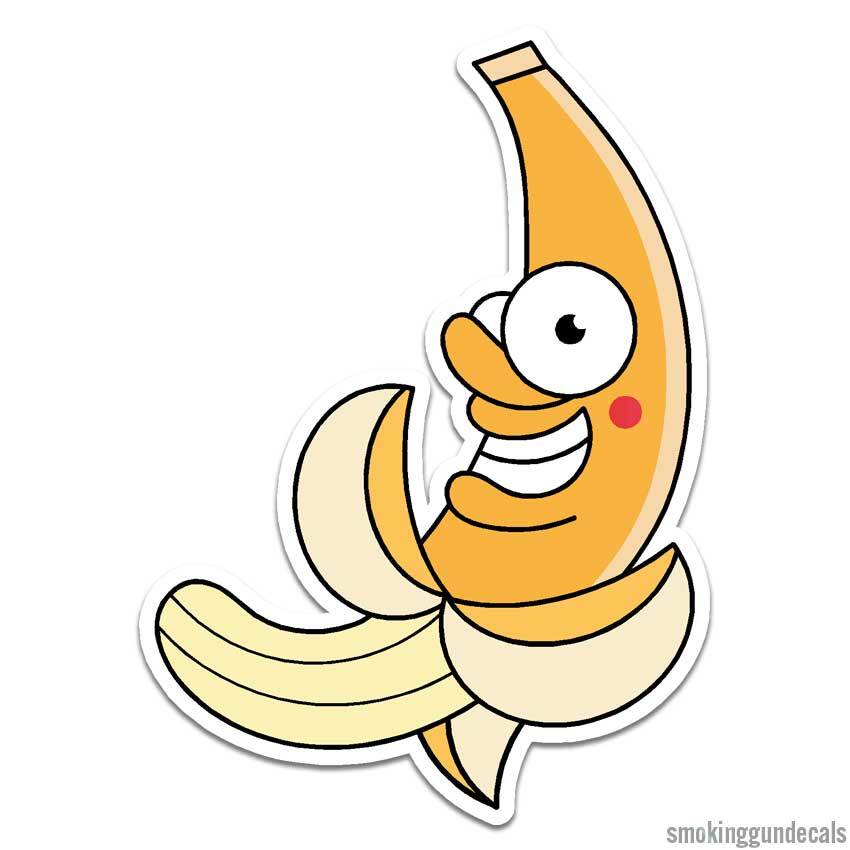 Naked Peeled Banana, Vinyl Decal Sticker, Indoor Outdoor, 3 Sizes, #12038