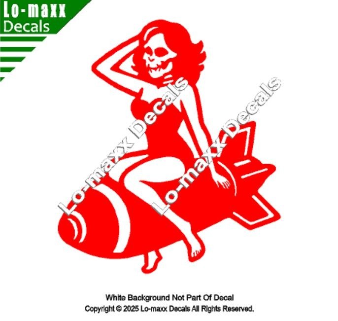 WWII Zombie Pin Up Bomb Decal Military Nose Art Style Avery Dennison Vinyl