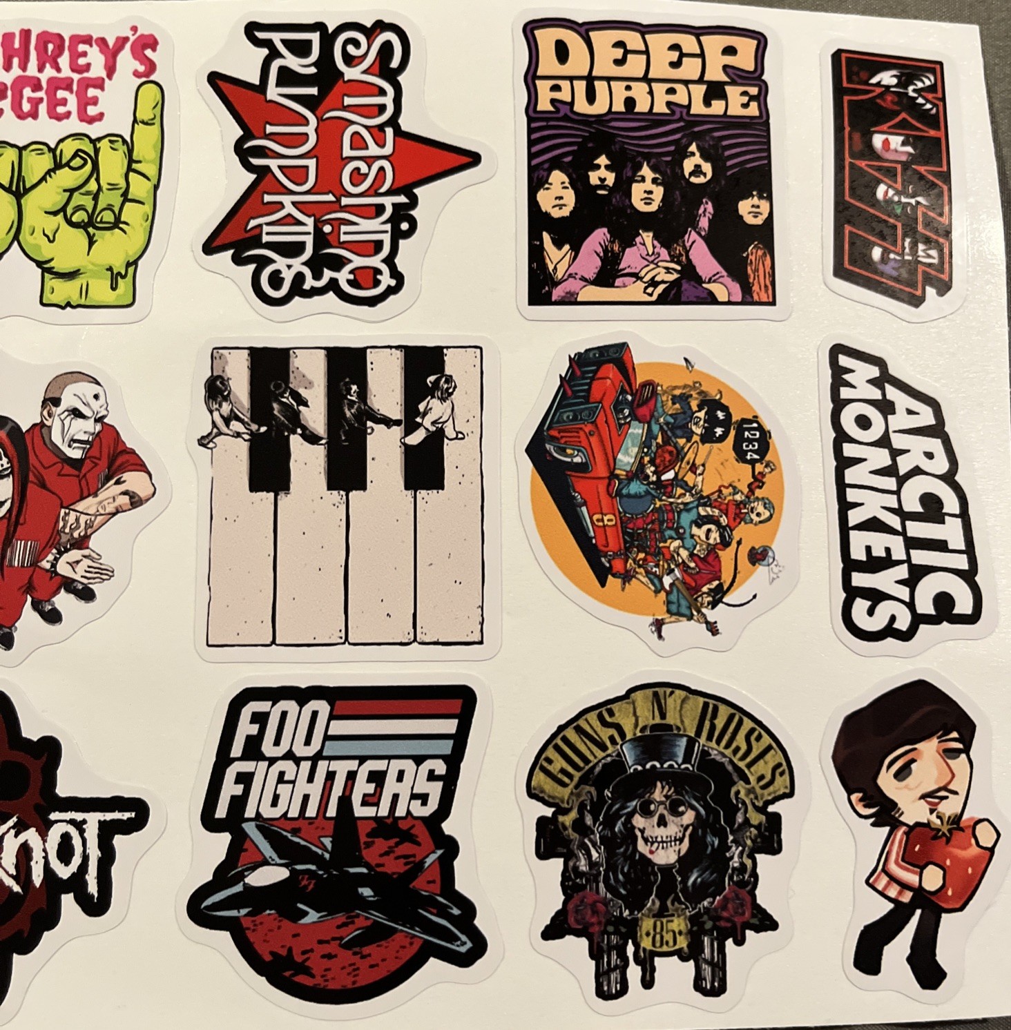60 Classic Rock Bank Vinyl Stickers – Zeppelin, Rage, Stones, Pearl Jam, AC/DC