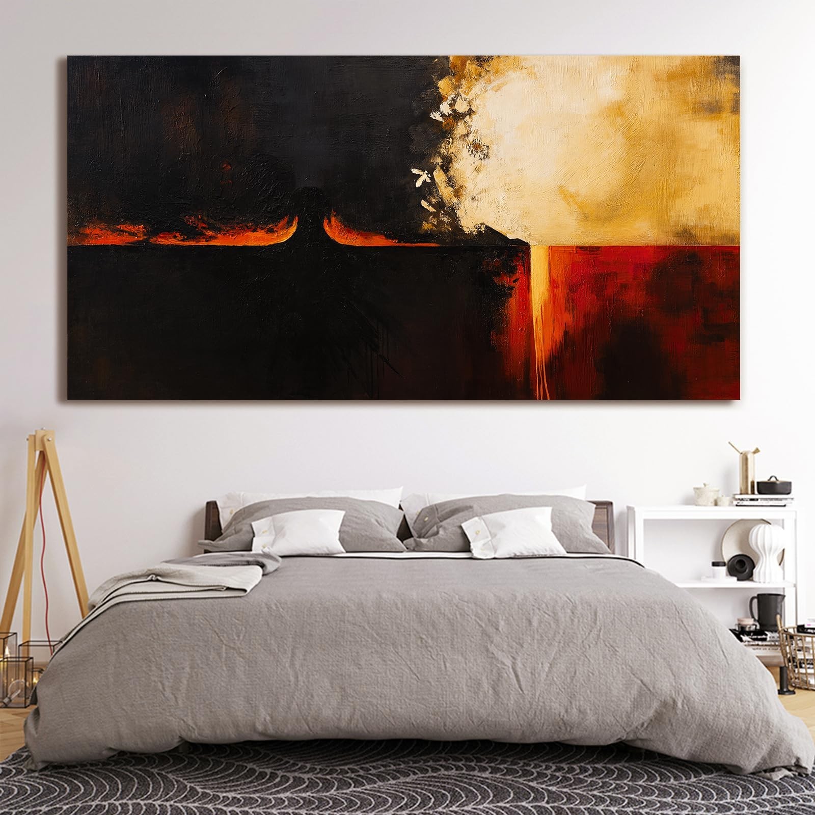 Canvas Wall Art Decor Large Wall Art Pictures For Living Room Black Red Vinta…
