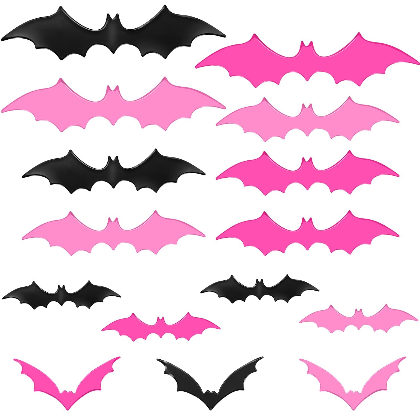 Konohan Halloween Bat Magnets 15 Pcs 3D PVC Black Pink Hot Pink 16×4-8x4cm