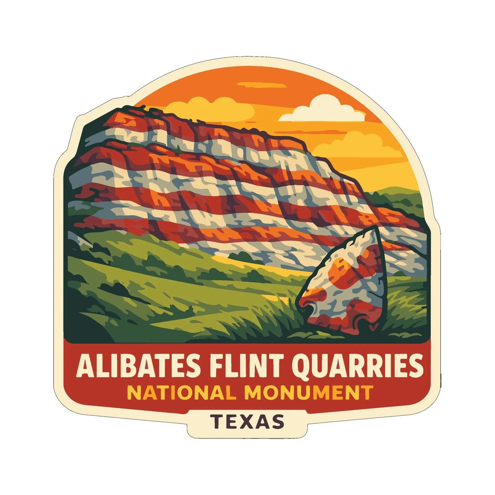 Alibates Flint Quarries Texas Sticker Decal Vinyl Die-Cut US National Monuments