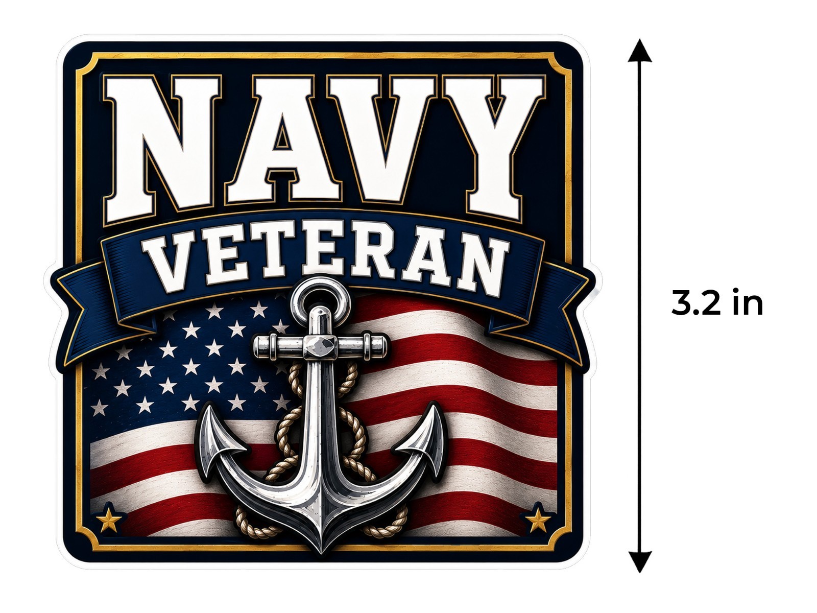Navy Veteran Anchor Decal Sticker Set of 2 Weather Res. Car Laptop Window