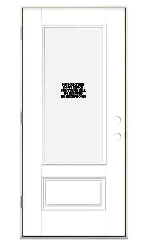 NO SOLICITING – VINYL DECAL STICKER SIGN DOOR WINDOW WALL BUSINESS HOME SECURITY