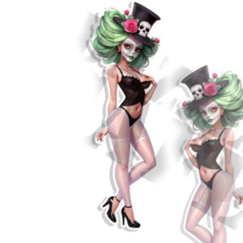Bayou Voodoo Day of the Dead Decals Pin Up Sexy Vinyl DECALS Vintage Stickers