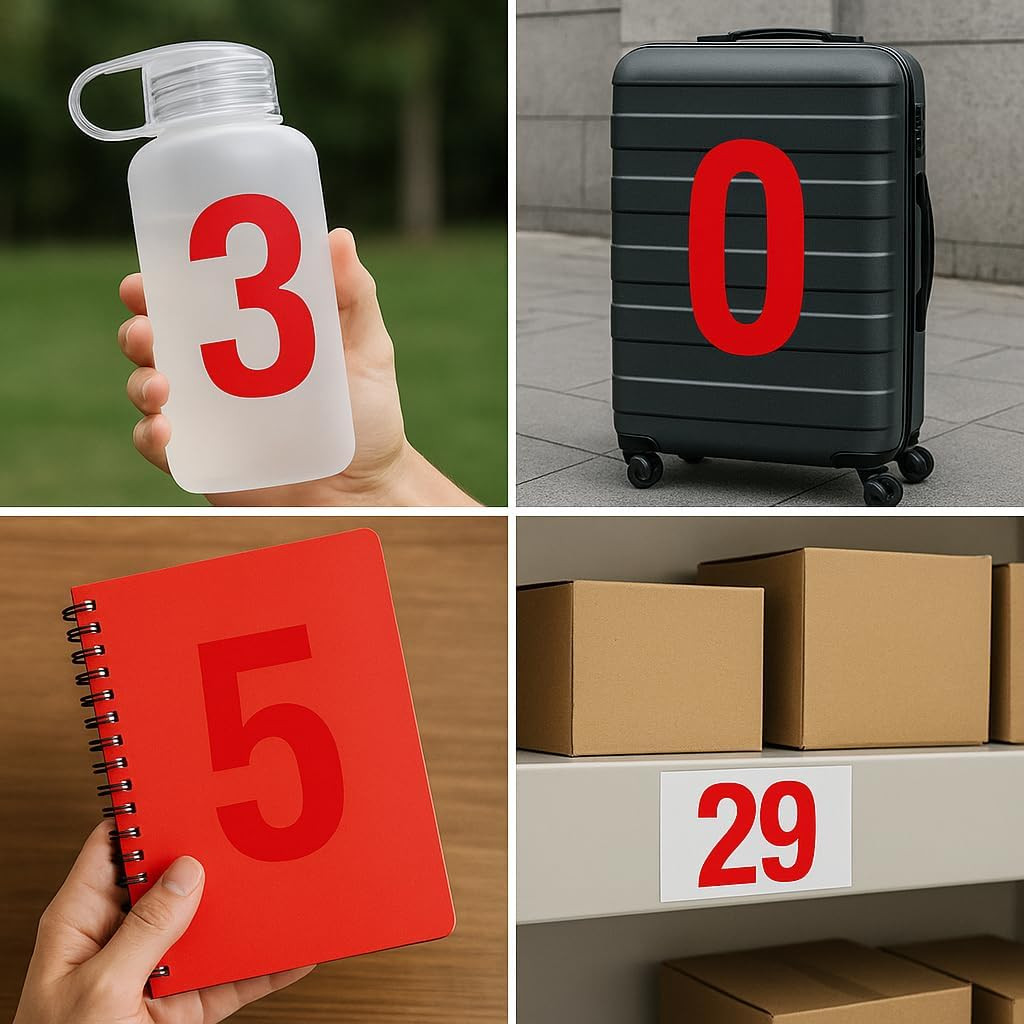50PCS Number Stickers 5 Sheets 4 Inch Large Vinyl Self-Adhesive Numbers for Mail