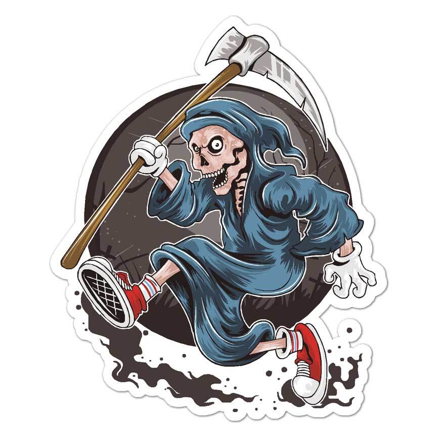Death Grim Reaper, Vinyl Decal Sticker, Indoor Outdoor, 3 Sizes, #7933
