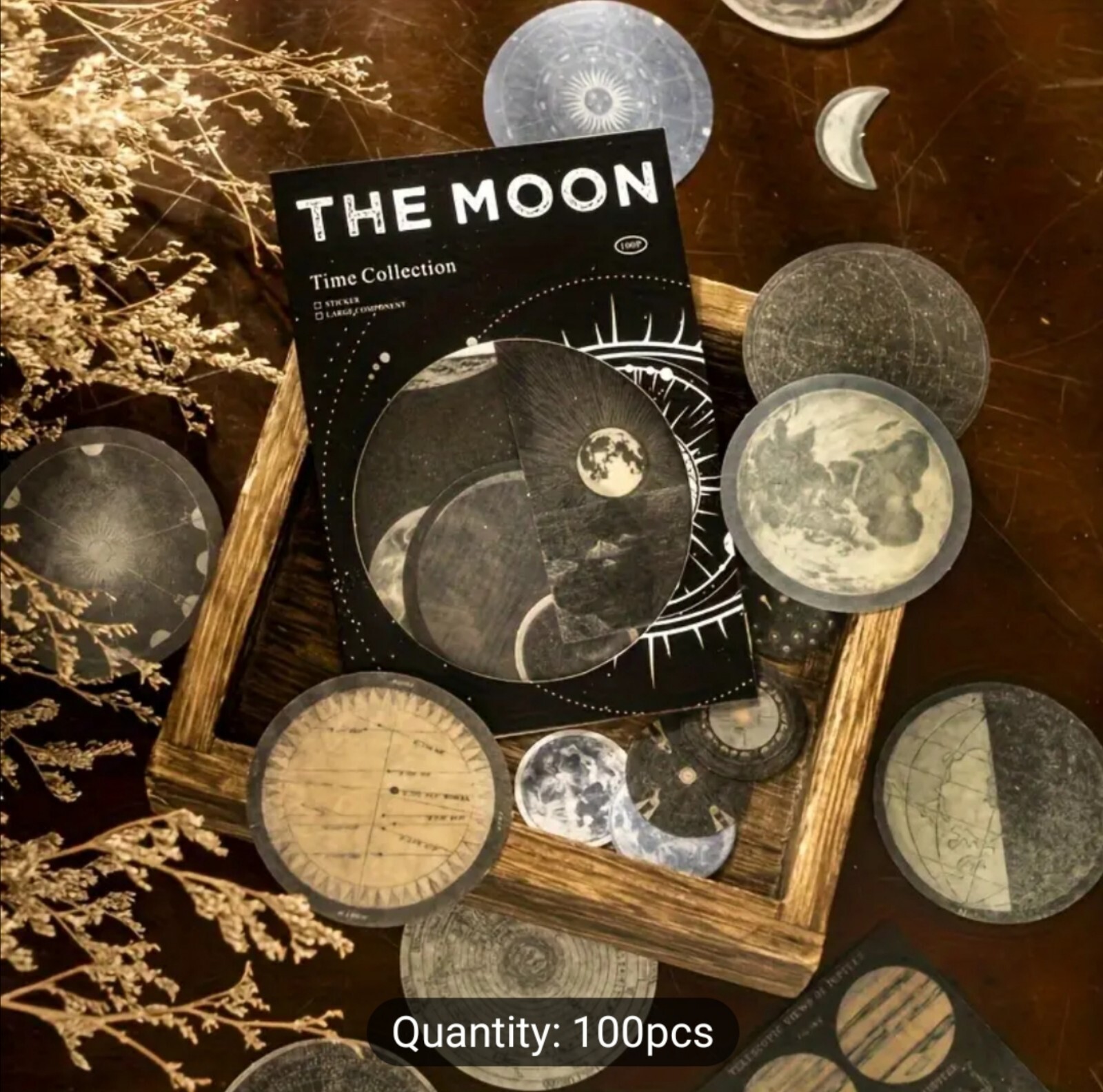 10 PCS Lunar Cycle Moon Phases Space Planets Astronomy Washi Stickers BRAND NEW