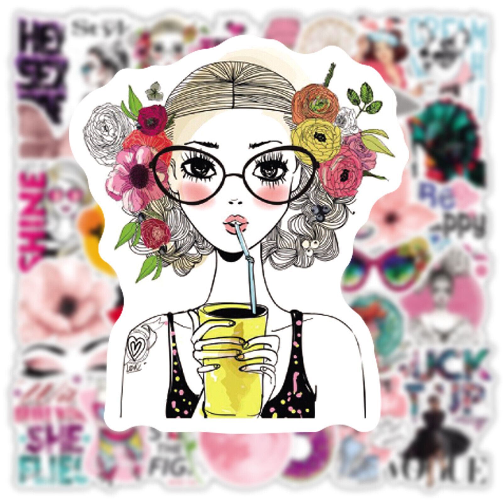 FASHION VOGUE Aesthetic VINYL Stickers~Water Bottle Waterproof Pink Decals