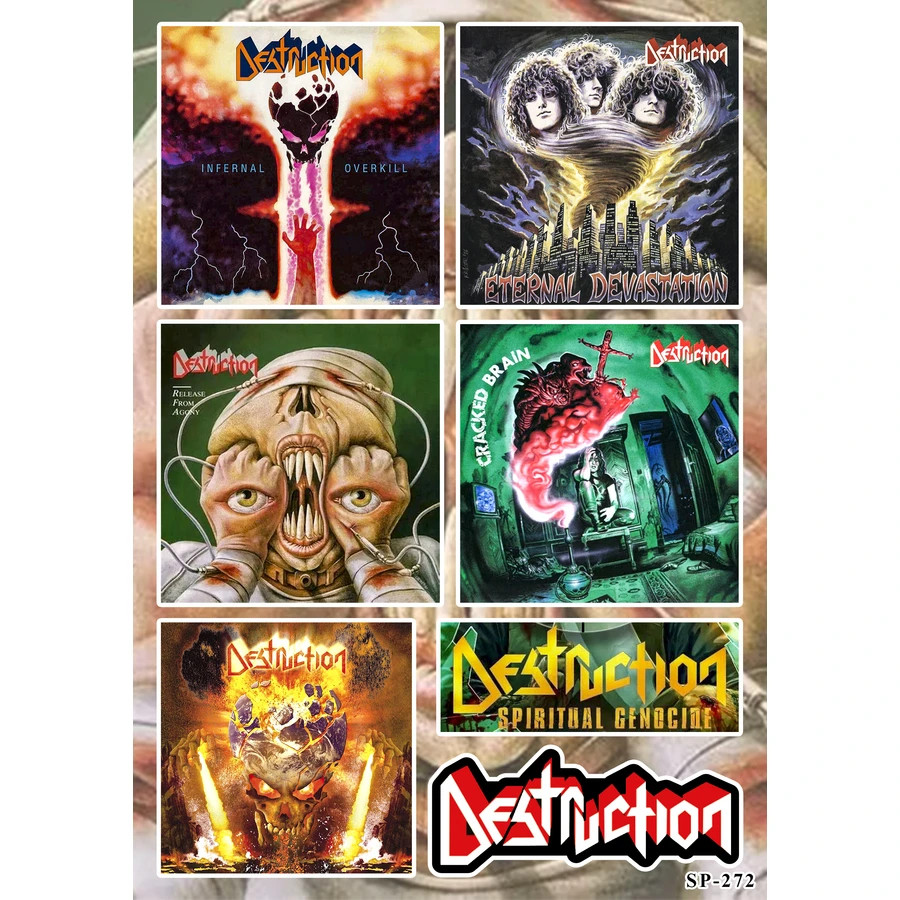 Destruction Stickers Eternal Devastation Release from Agony Cracked Brain Albums