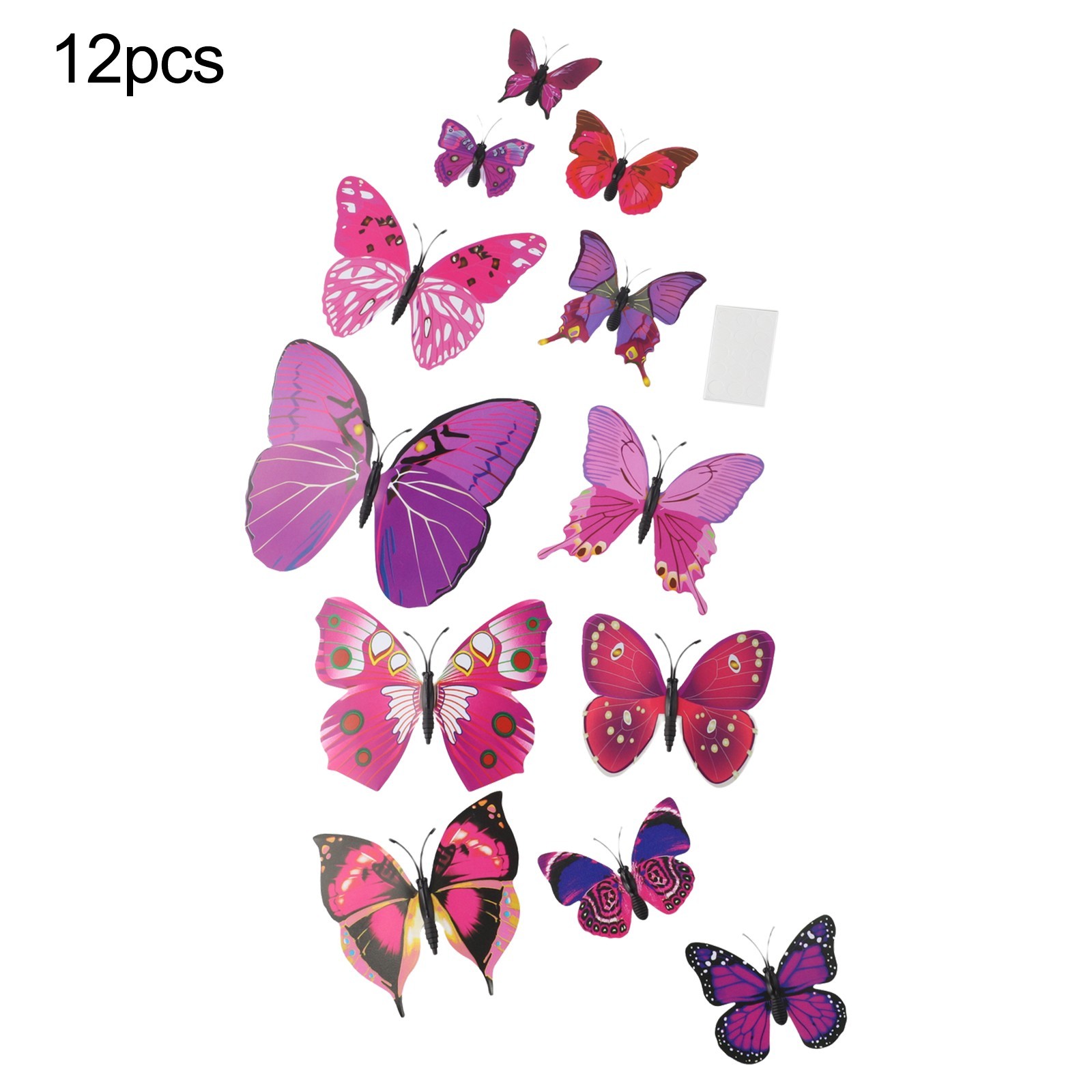 Whimsical 3D Butterfly Wall Art 12pcs Set for Living Room and Bedroom Decor