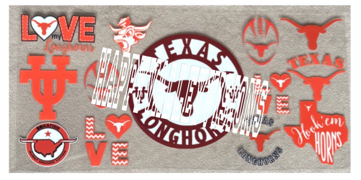 TEXAS College University Transfer Stickers DIY Cup Wrap Longhorns