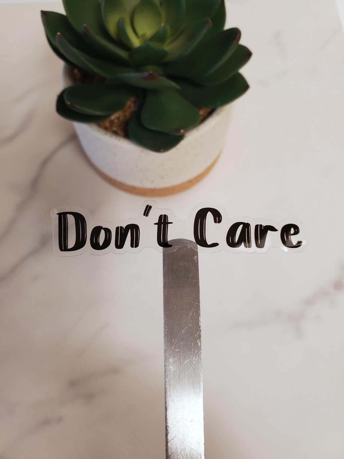 Don't Care Sticker | Laptop, Water Bottle Sticker | Clear Transparent Vinyl
