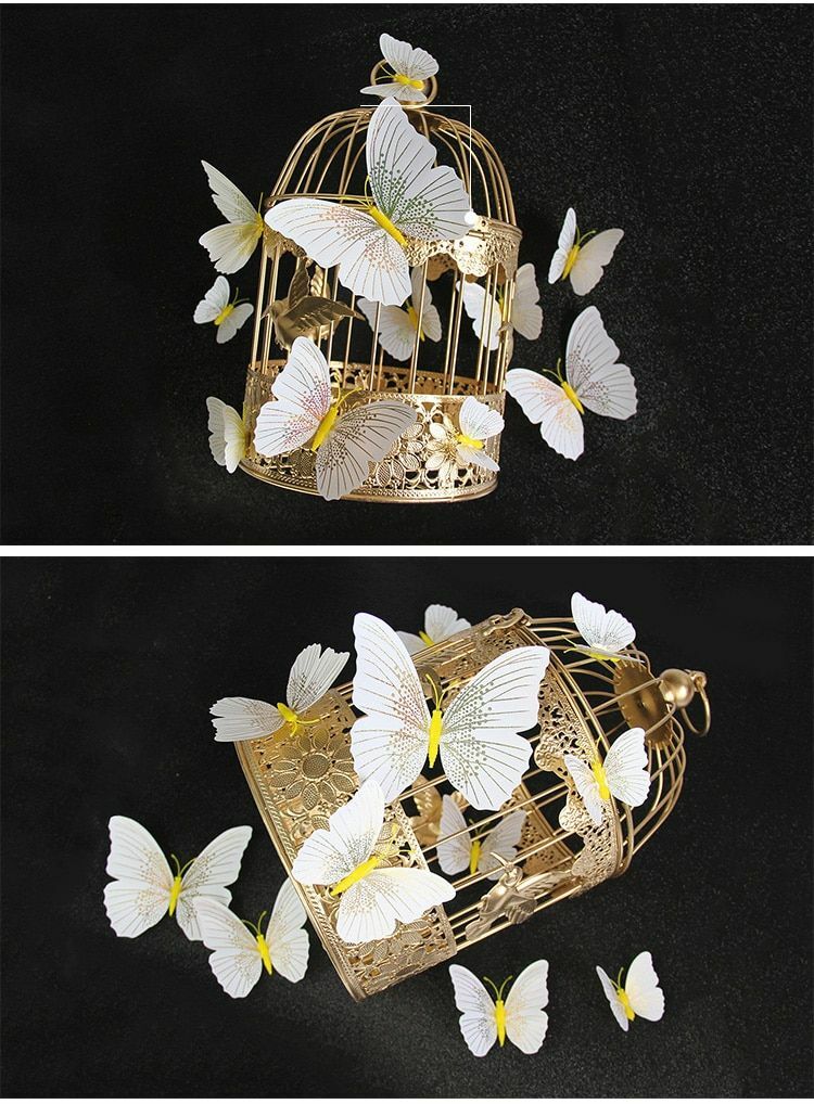 12Pcs/set 3D Butterfly Wall Sticker Butterflies Home Decoration Decor Fridge