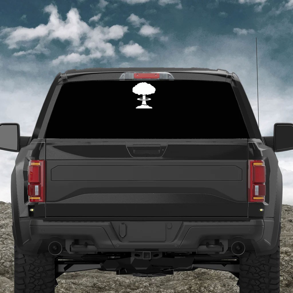 Nuclear Bomb Fallout Vinyl Decal Sticker War Mushroom Cloud Russia Iran China