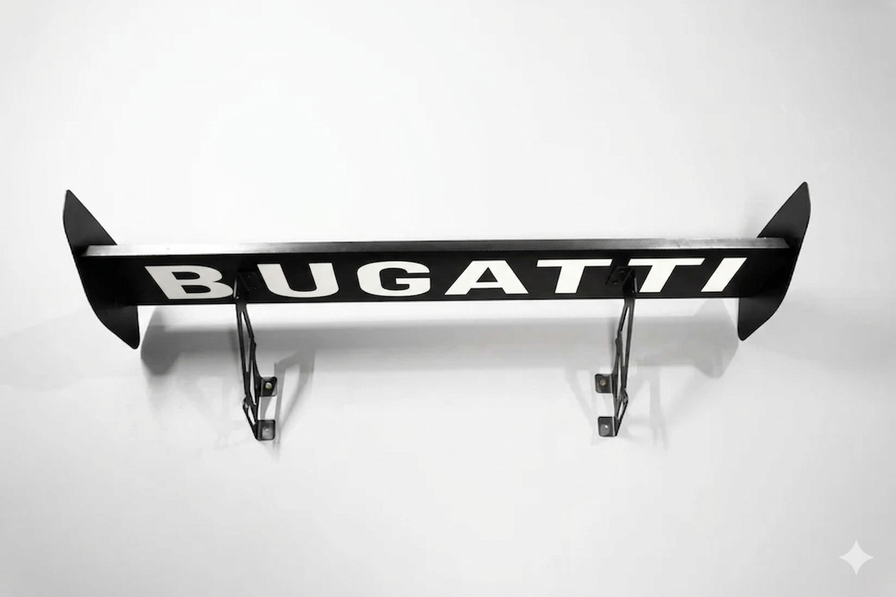 Bugatti Car Wing Shelf Car Spoiler Style Rear Wall Shelf – Automotive Home Decor