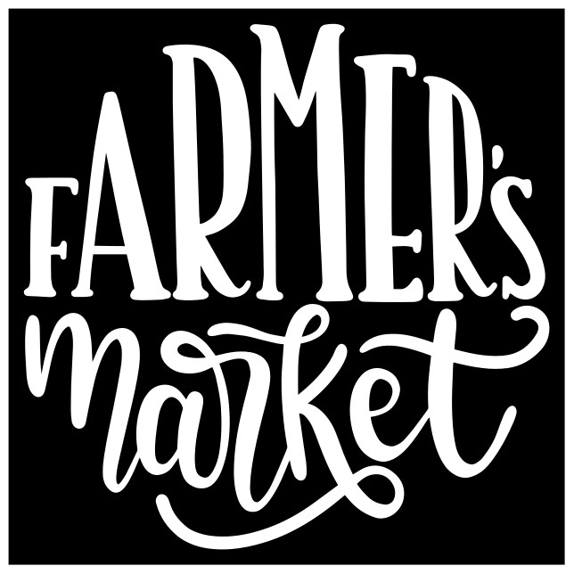 FARMER'S MARKET CUSTOM 8" CRAFT GLASS BLOCK VINYL DECAL PRIMITIVE DECOR DIY