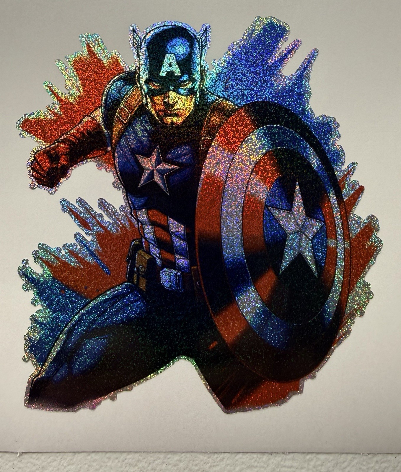Captain America Holographic Tiny Sparkle Vinyl Decal