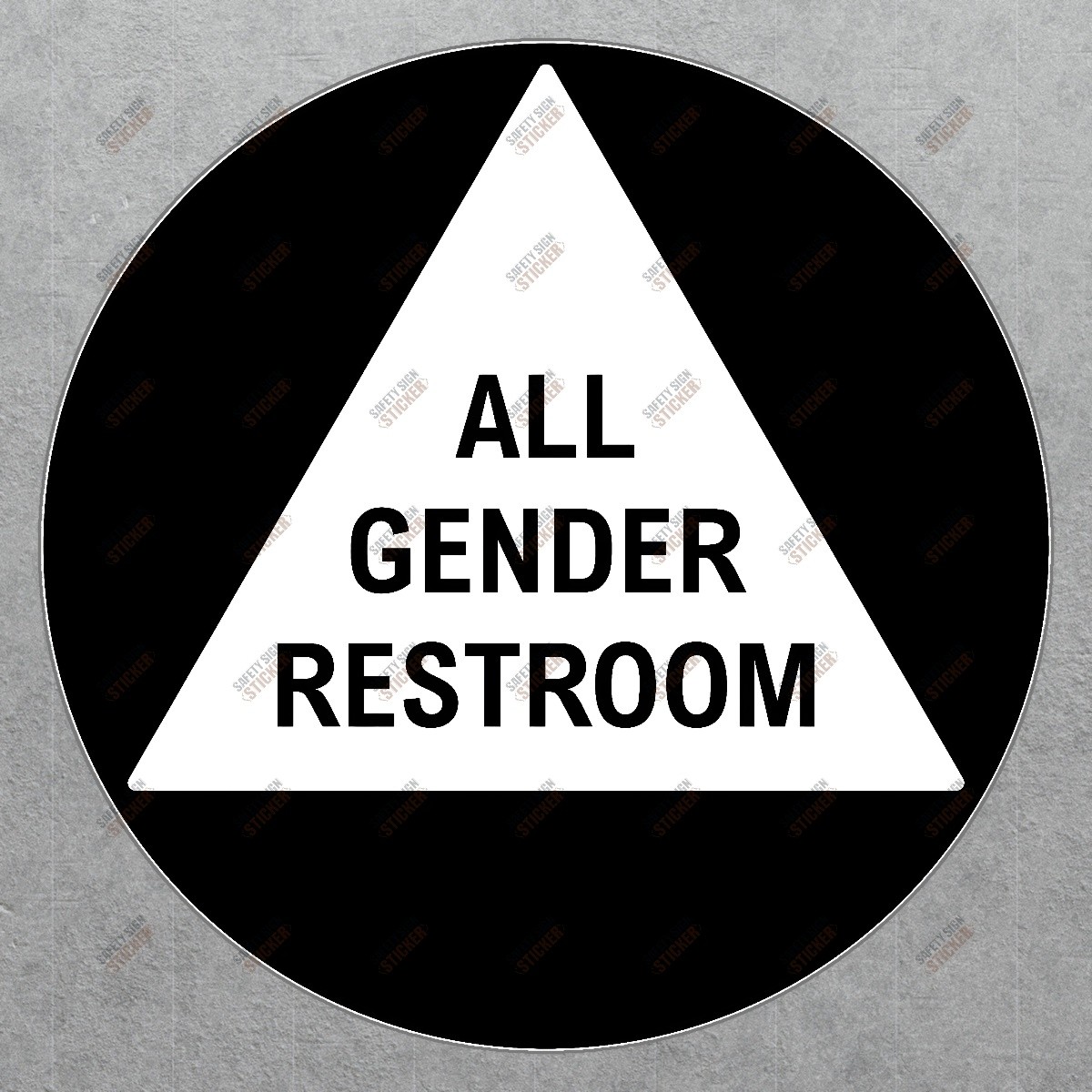 All Gender Restroom Safety Sign Sticker Compliant, Durable, and #539455