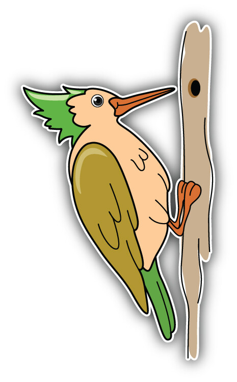 Woodpecker Car Bumper Sticker Decal