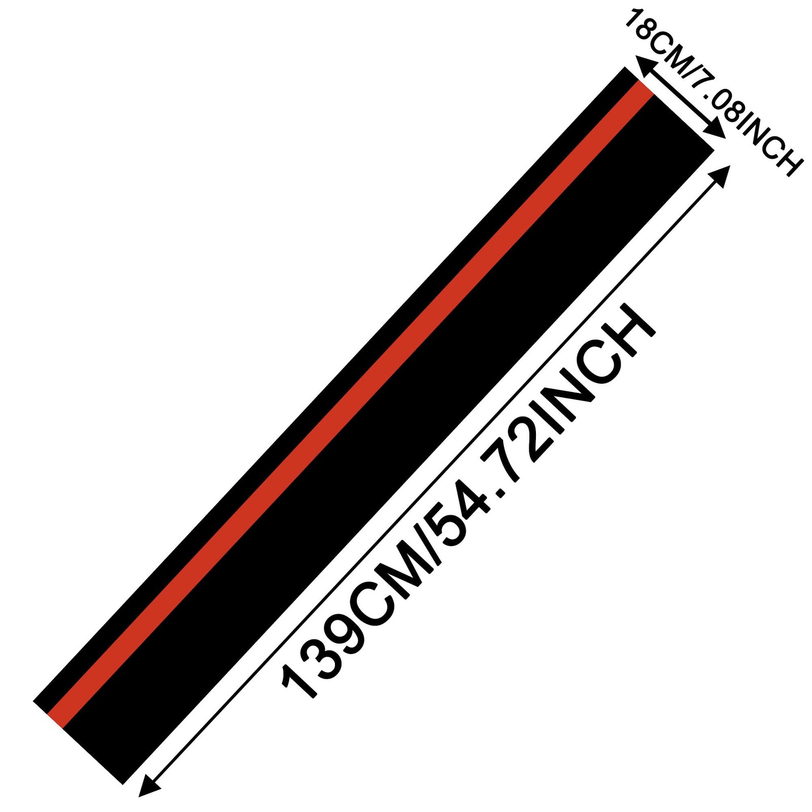 55"x7" Car Hood Sticker Auto Racing Body Side Skirt Roof Hood Bumper Stripe…