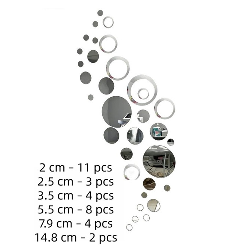 Circular Acrylic Mirror Sticker for Interior Walls Doors and Glass Surfaces