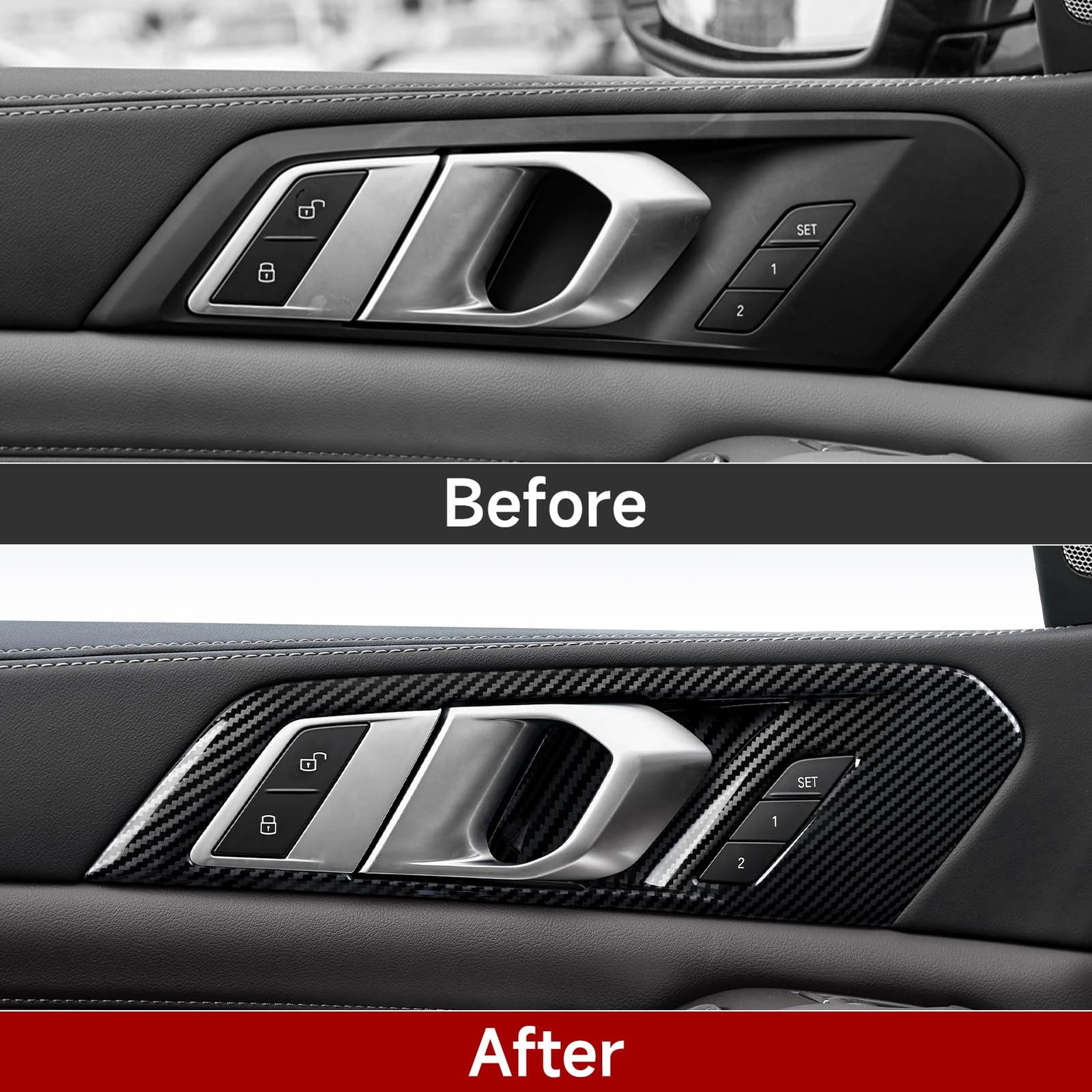 Car Trim Door Bowl Stickers Carbon ABS Decal for BMW X5 G05 20192026
