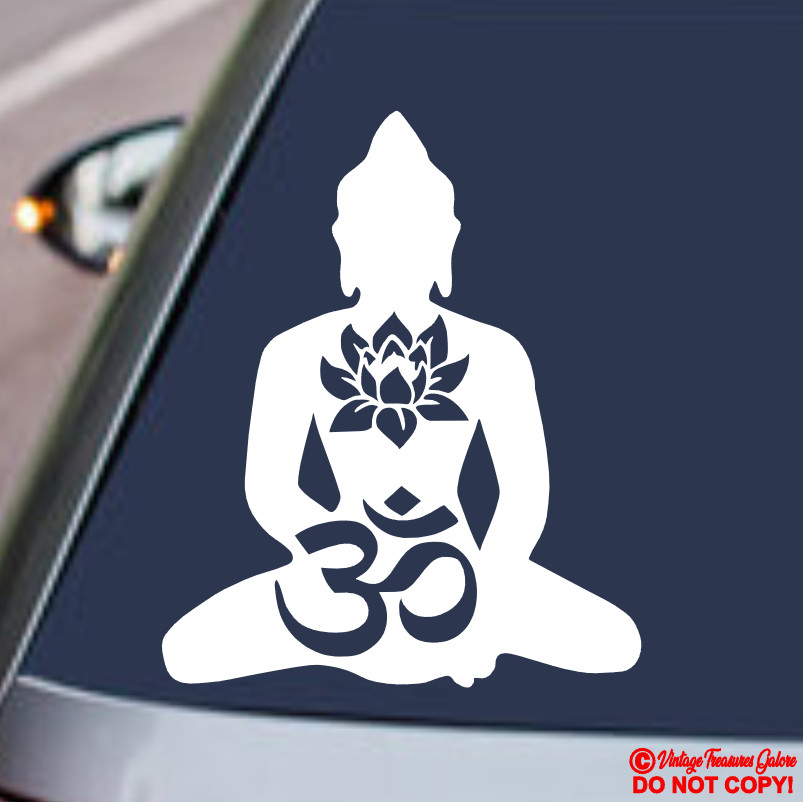 BUDDHA Vinyl Decal Sticker Window Wall Bumper Lotus Om Symbol God Buddhism Yoga