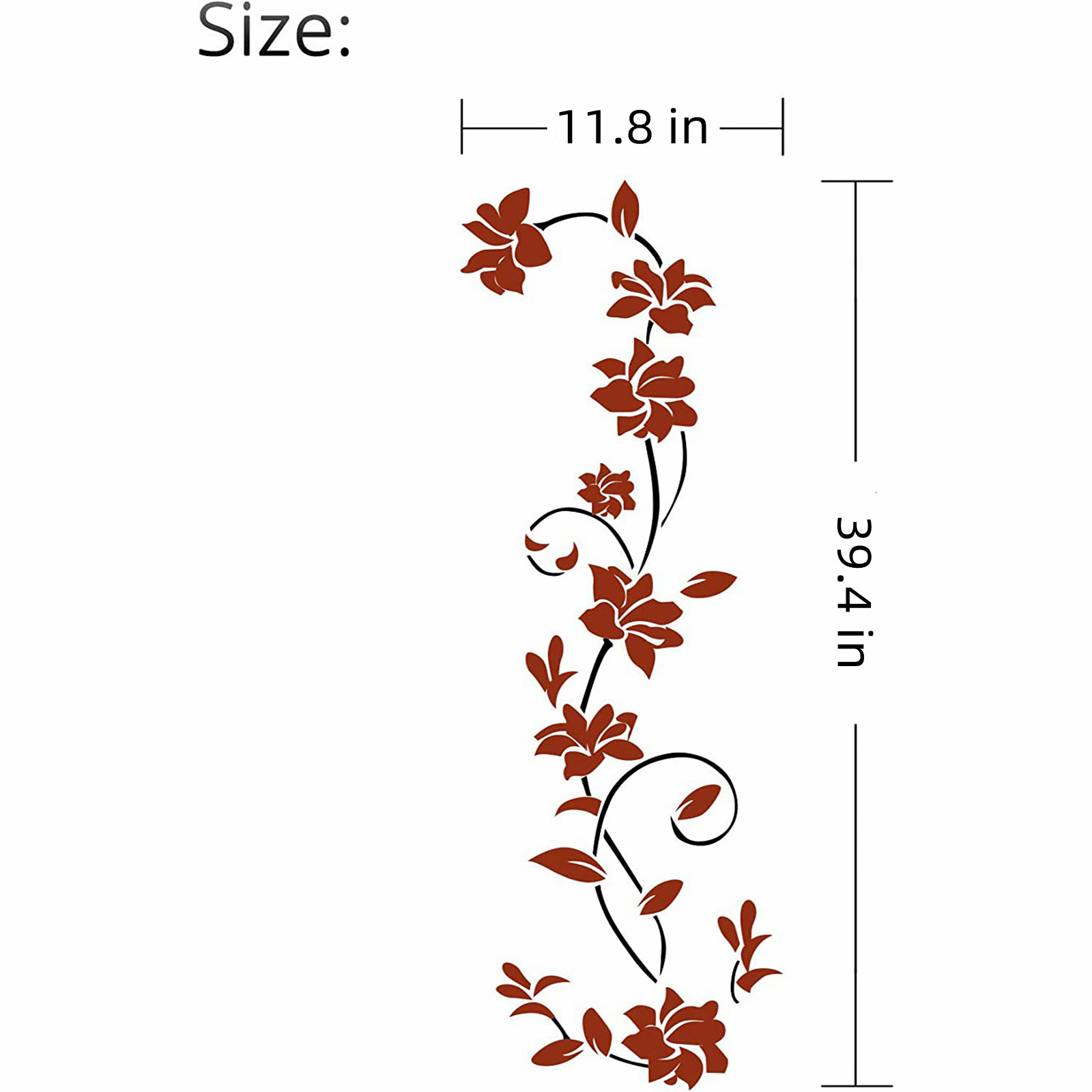 3D Rattan Flower Stickers for Wall Door Living Room Bedroom Decal Diy Decor