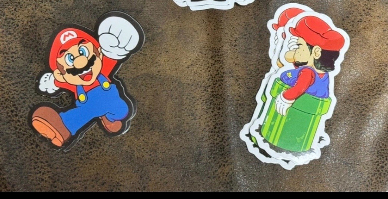 2 Super Mario Brothers Decal Stickers Vinyl 3.25” X 1.5” & 3” X 2.5” New