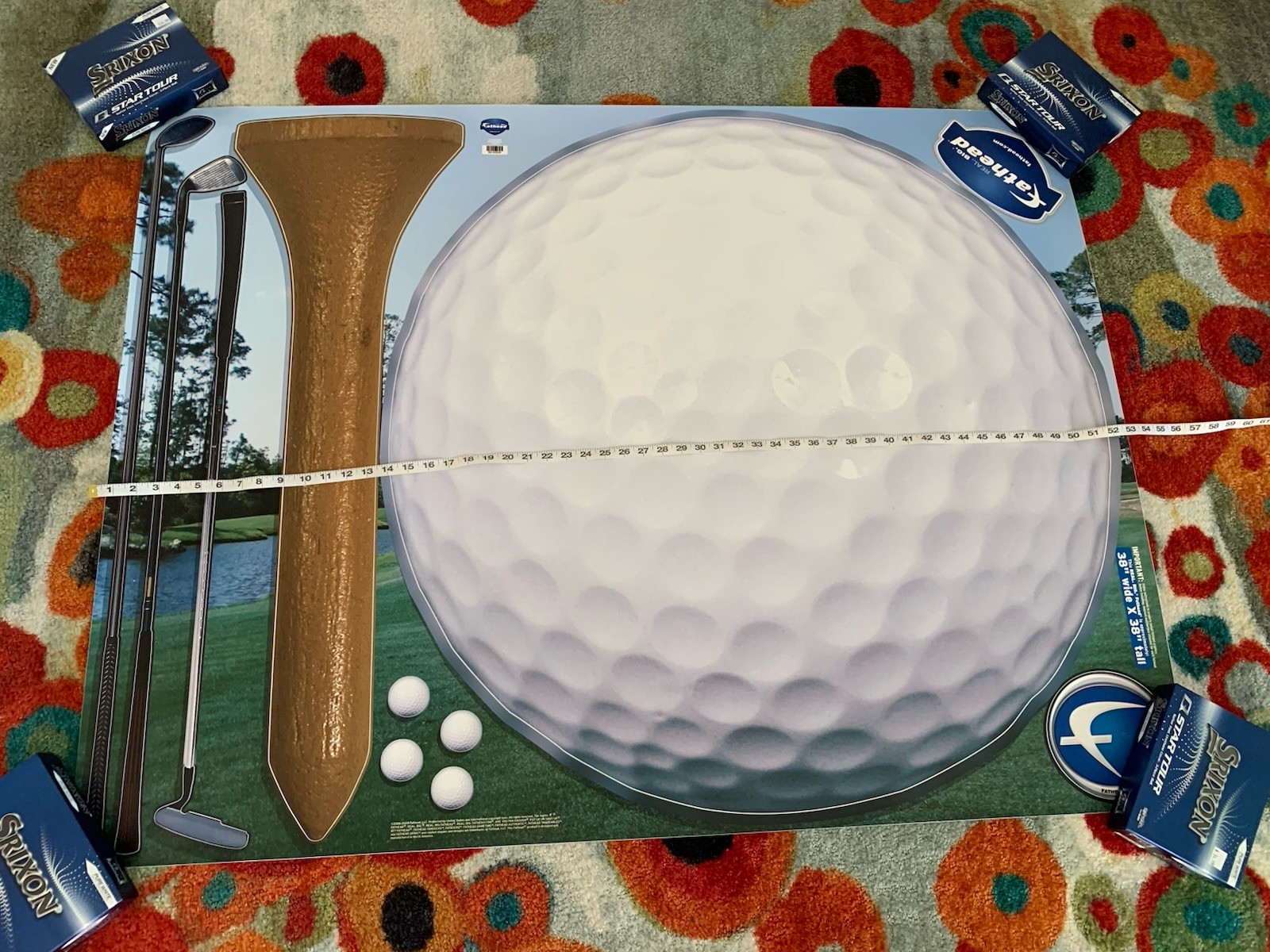 Fathead Decal Giant Golf ⛳️ Ball, Tee, Clubs & Golf Balls.