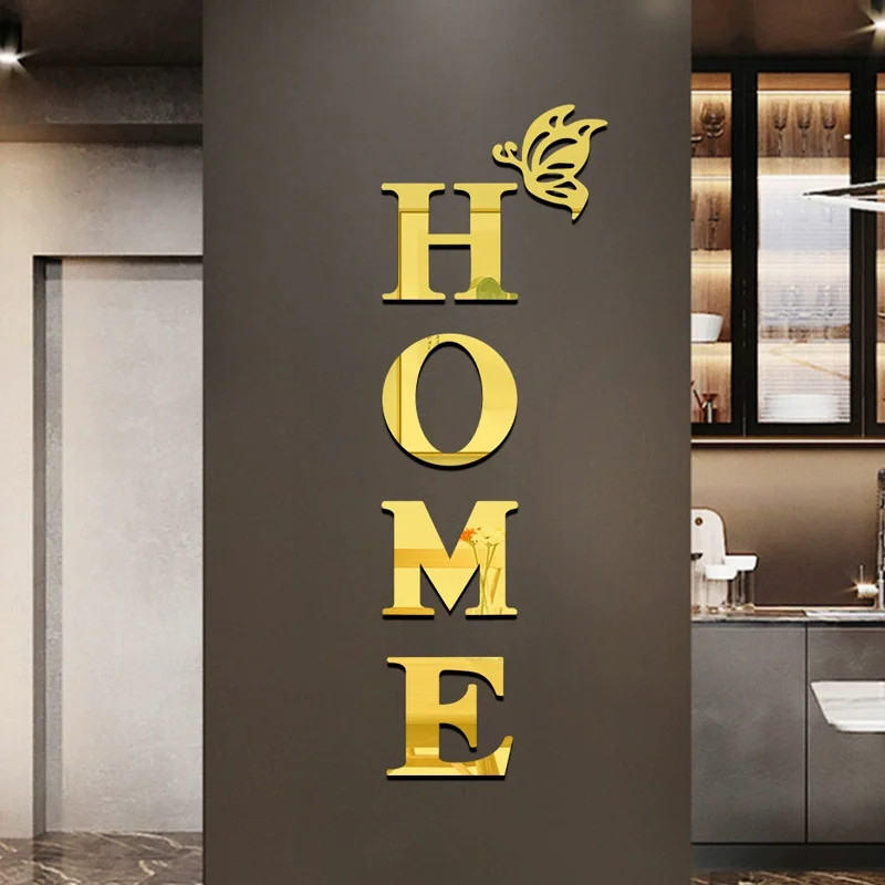 3D Mirror Wall Sticker Home Logo Entrance Decoration