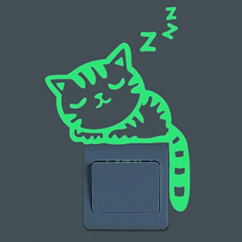 Luminous Cat Light Switch Decals – Glow in the Dark Wall Stickers (2 Pcs)