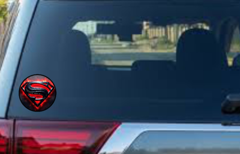 Superman (Iron Logo) 4" Vinyl Decal Car Cooler Laptop Truck Trailer Grill Decor