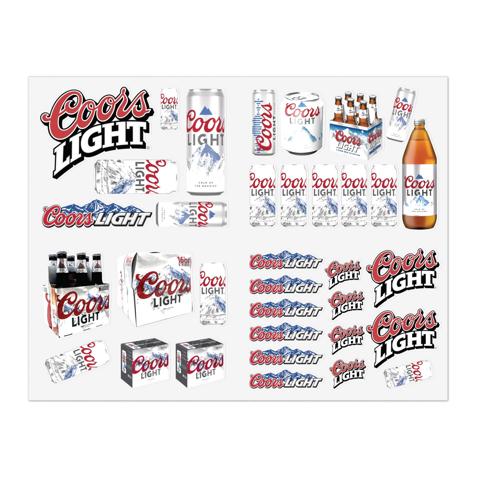 Coors Light STICKER DECALS – VARIETY PACK