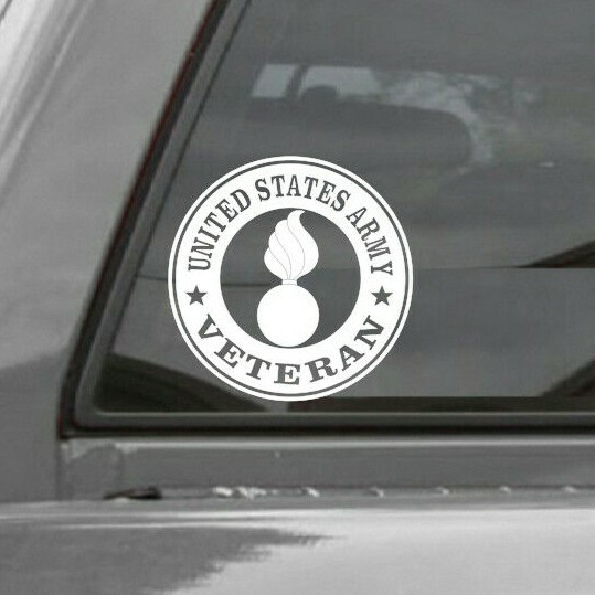 ARMY ORDNANCE CORPS VETERAN ROUNDEL Vinyl Window Decal Sticker 6" x 6"